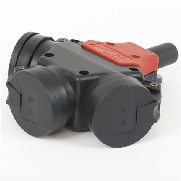 11726 PCE 253721-so 3-fach Gummikupplung mit Deckelband schwarz/orange