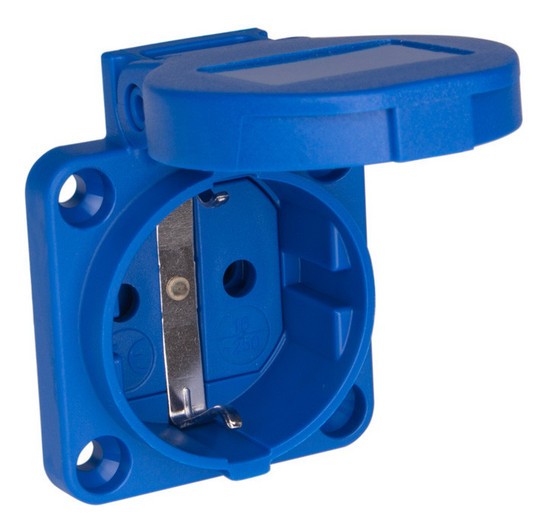 48017 PCE 105-0b Einbausteckdose Schuko blau