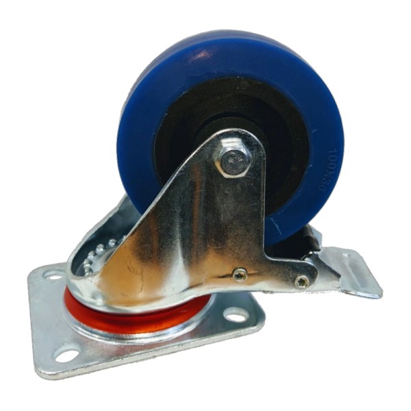 65653 TuffCab 3P91 - Premium Lenkrolle 100 mm mit blauem Rad