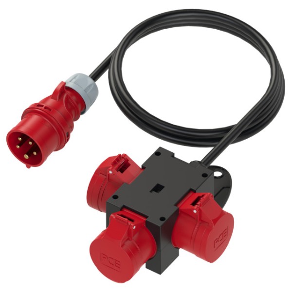 11743 PCE 9430718 St. Anton Mobilverteiler CEE 16A-IN, 3x CEE 16A OUT